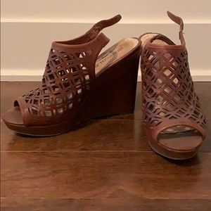 Cut-Out Wedge Sandals